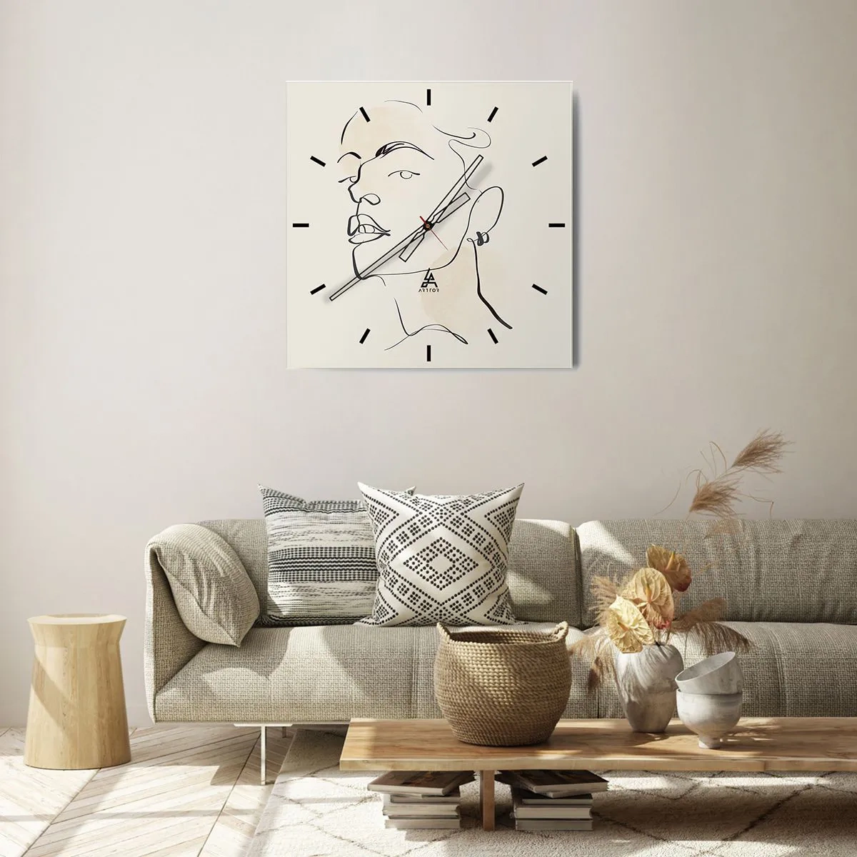 Wall clock - Clock on glass - Proud Look - 40x40 cm