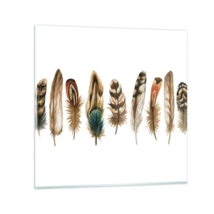 Glass picture - Feather Variation - 40x40 cm