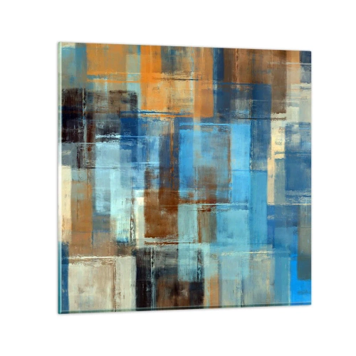 Glass picture - Through Blue Curtain - 30x30 cm