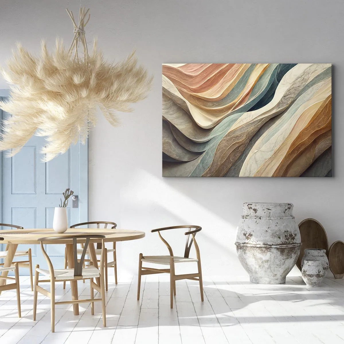 Canvas picture - Abstract waves in pastel shades - 70x50cm - Moment Before Change - Modern wall decoration for the living room and bedroom ARTTOR