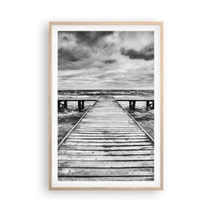 Poster in light oak frame - Waiting for the Wind to Blow away - 61x91 cm
