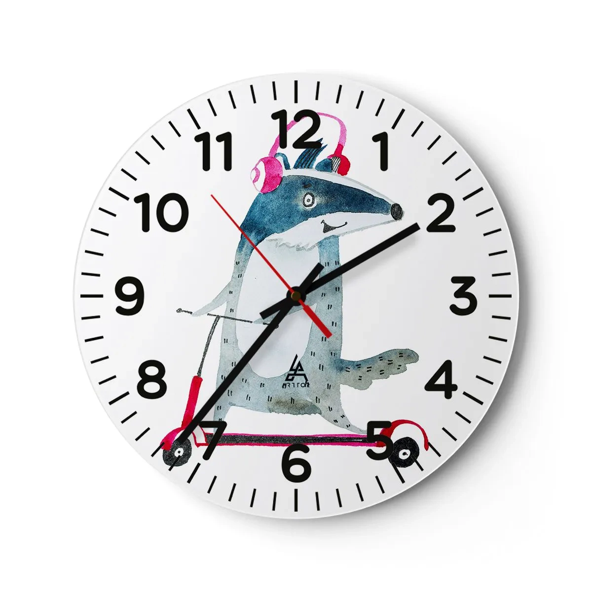 Wall clock - Clock on glass - Joys of a Badger - 40x40 cm