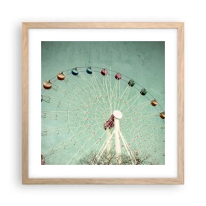 Poster in light oak frame - Come Have Fun - 40x40 cm