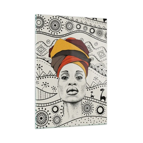 Glass picture - African Portrait - 50x70 cm