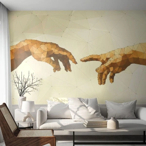 Self-Adhesive Photo Wallpaper Deluxe Sticker - God's Geometry - Modern Art, Hands, Piece - 300x210 cm