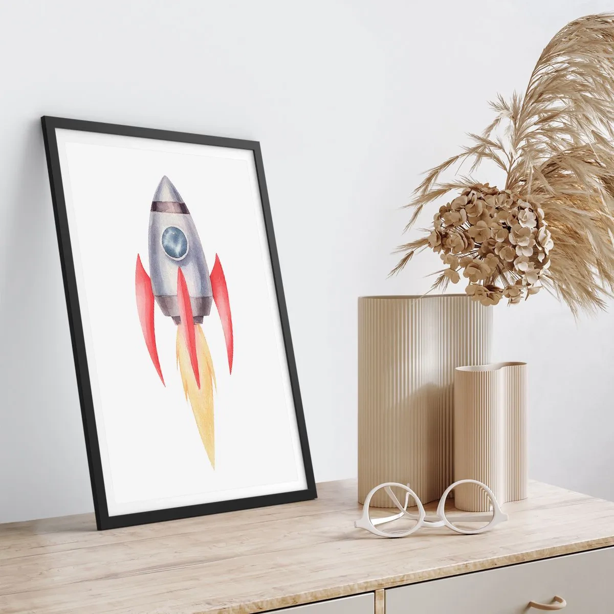 Poster in black frame - Higher, Faster, Further - 30x40 cm