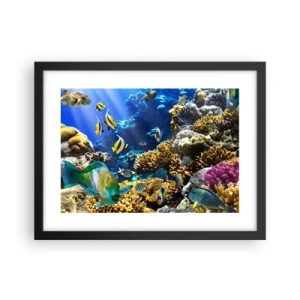 Poster in black frame - Big Traffic to Holiday Destination - 40x30 cm