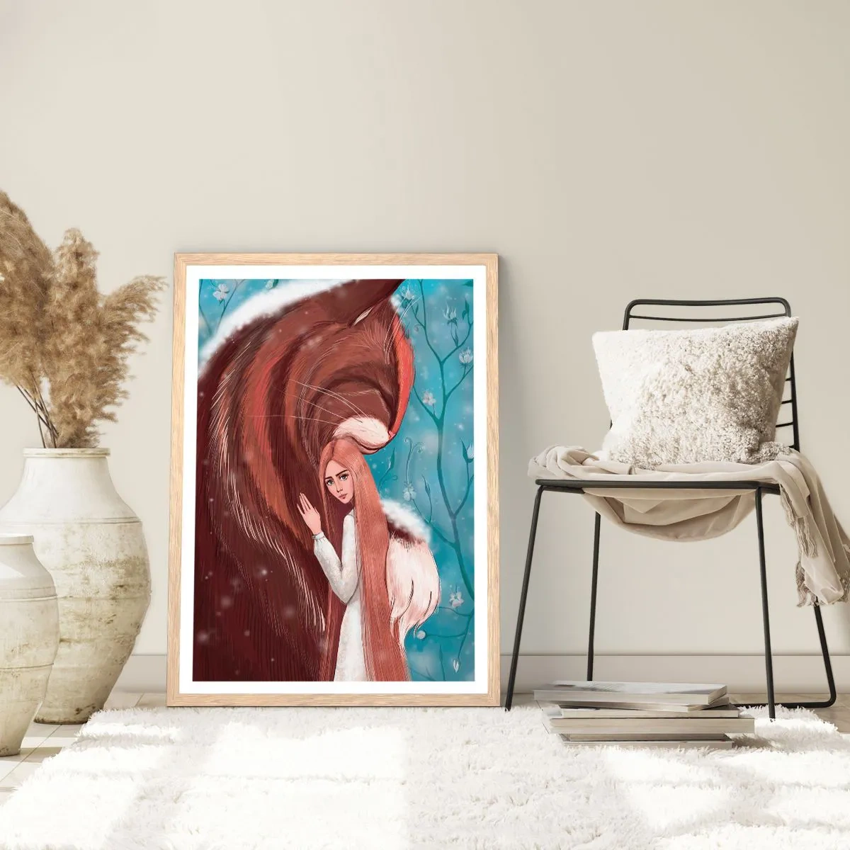 Poster in light oak frame - Welcome to a Fairytale - 61x91 cm