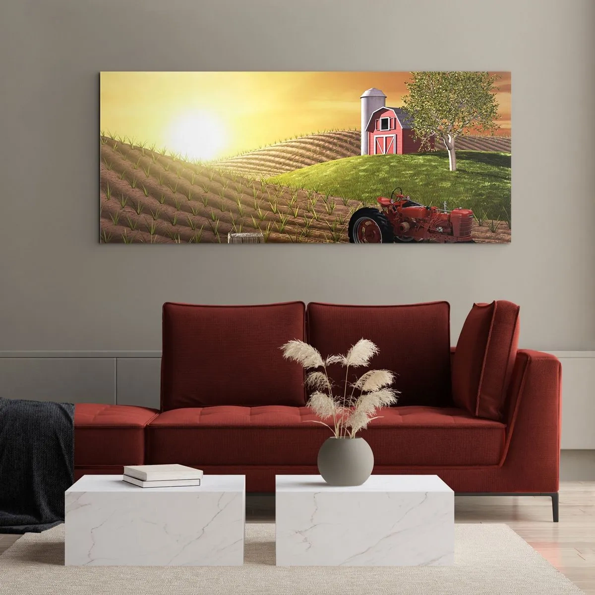Glass picture - Farm Straight from a Tale - 100x40 cm