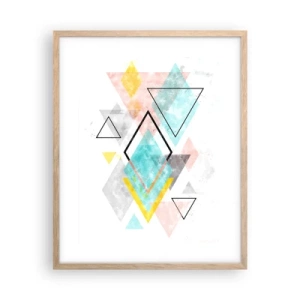 Poster in light oak frame - Geometric Play - 40x50 cm