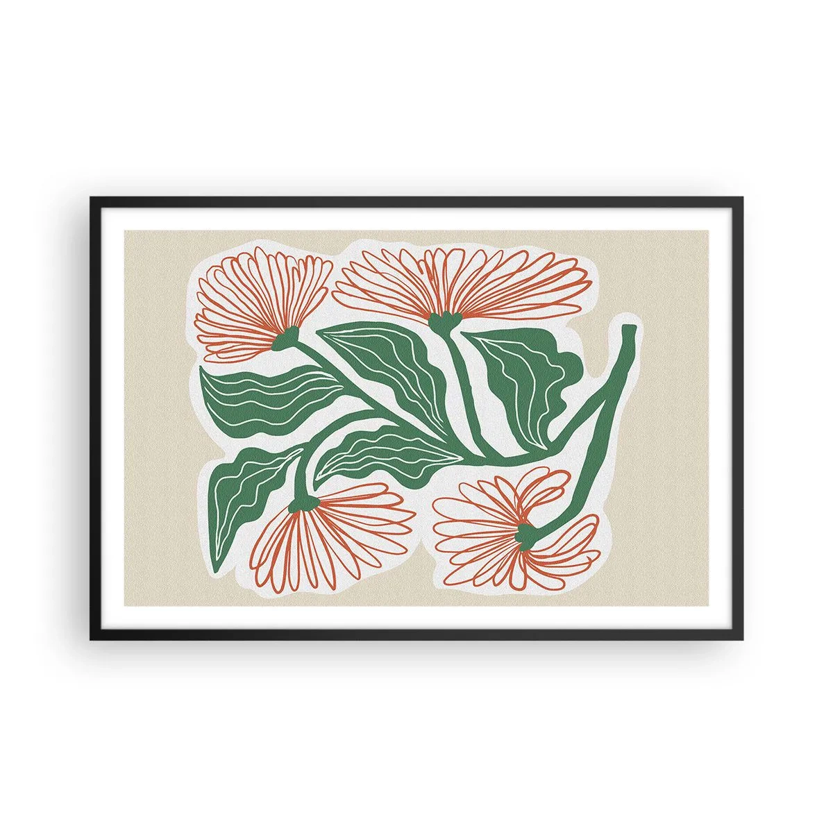 Poster in black frame - Folk and Modern - 91x61 cm