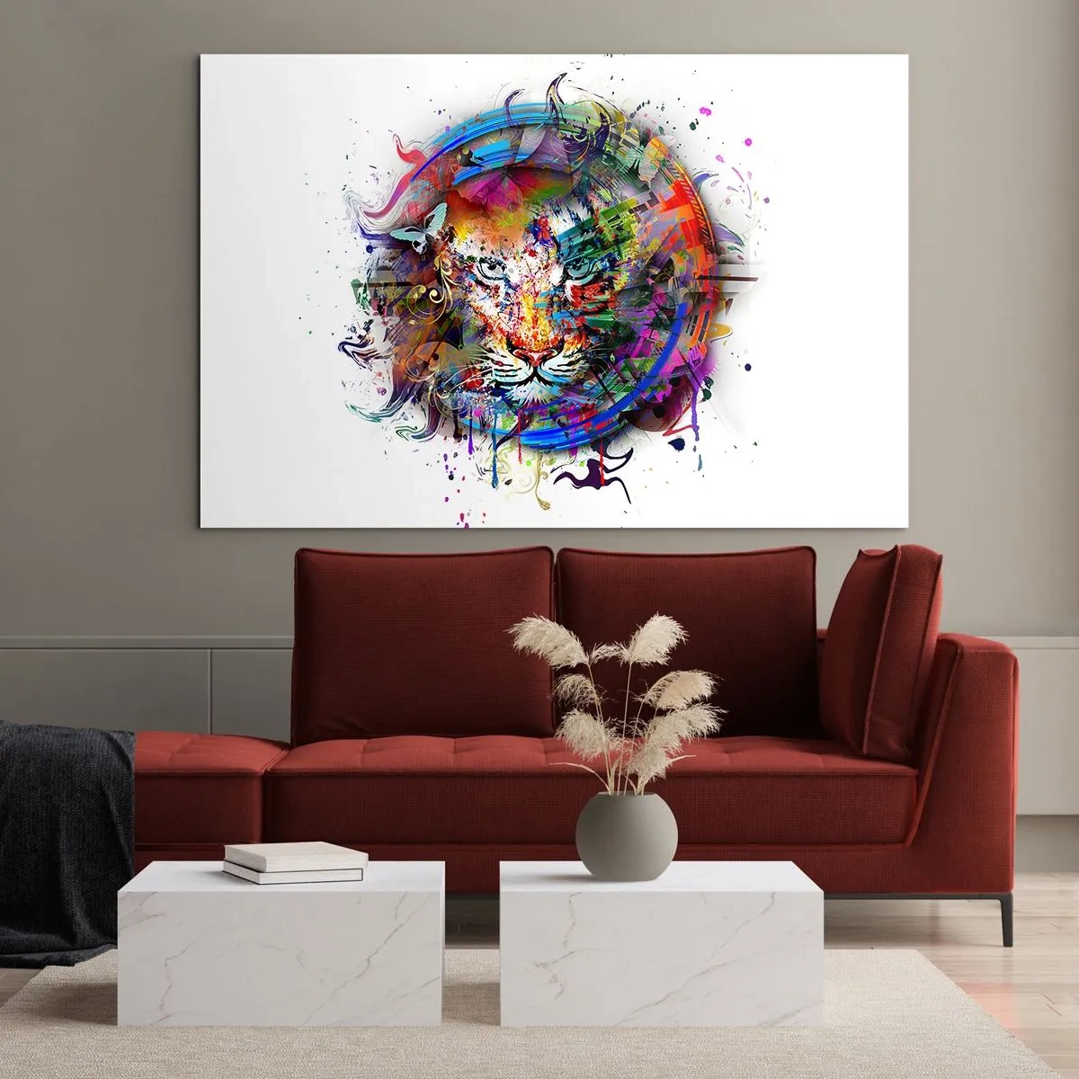 Glass picture - Behind Rainbow Curtain - 100x70 cm