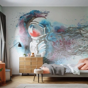 Photo Wallpaper Standard Eco - Alone In Space - Astronaut, Cosmonaut, Abstraction - 350x256 cm