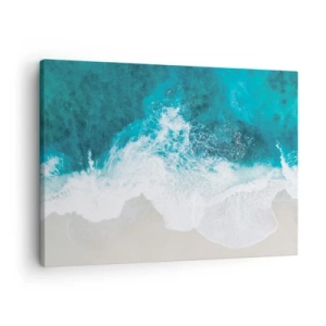 Canvas picture - Turquoise ocean waves on light sand - 70x50cm - Natural Caress - Modern wall decoration for the living room and bedroom ARTTOR
