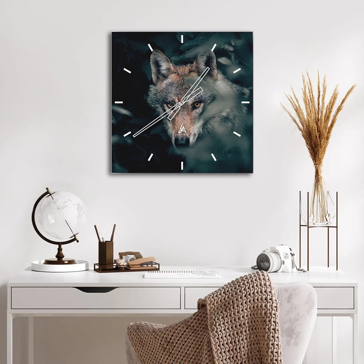 Wall clock - Clock on glass - Hunter - 40x40 cm