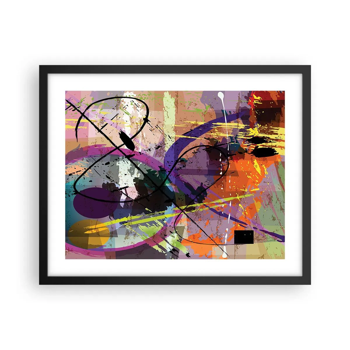 Poster in black frame - Straight Ahead or Around - 50x40 cm