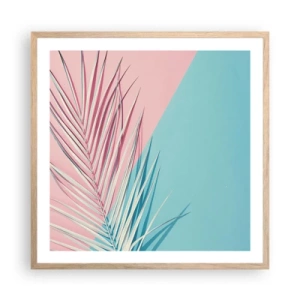 Poster in light oak frame - Tropical impression - 60x60 cm