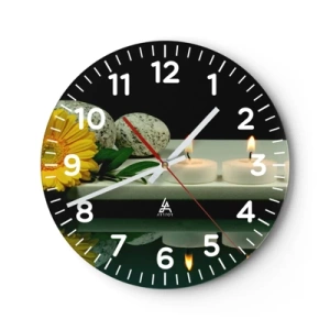 Wall clock - Clock on glass - Soothing of the Senses - 30x30 cm
