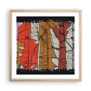 Poster in light oak frame - Spontaneous Composition - 50x50 cm