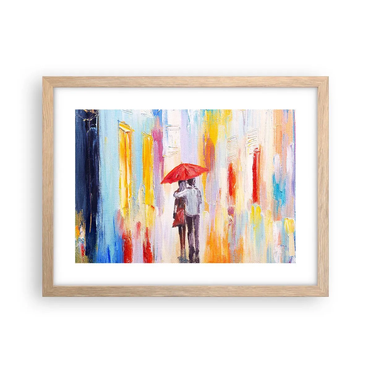Poster in light oak frame - Let It rain - 40x30 cm