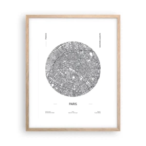Poster in light oak frame - Anatomy of Paris - 40x50 cm