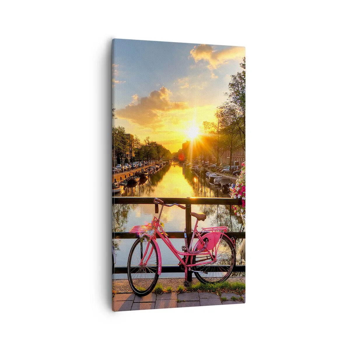 Canvas picture - Spring Morning in Amsterdam - 55x100 cm