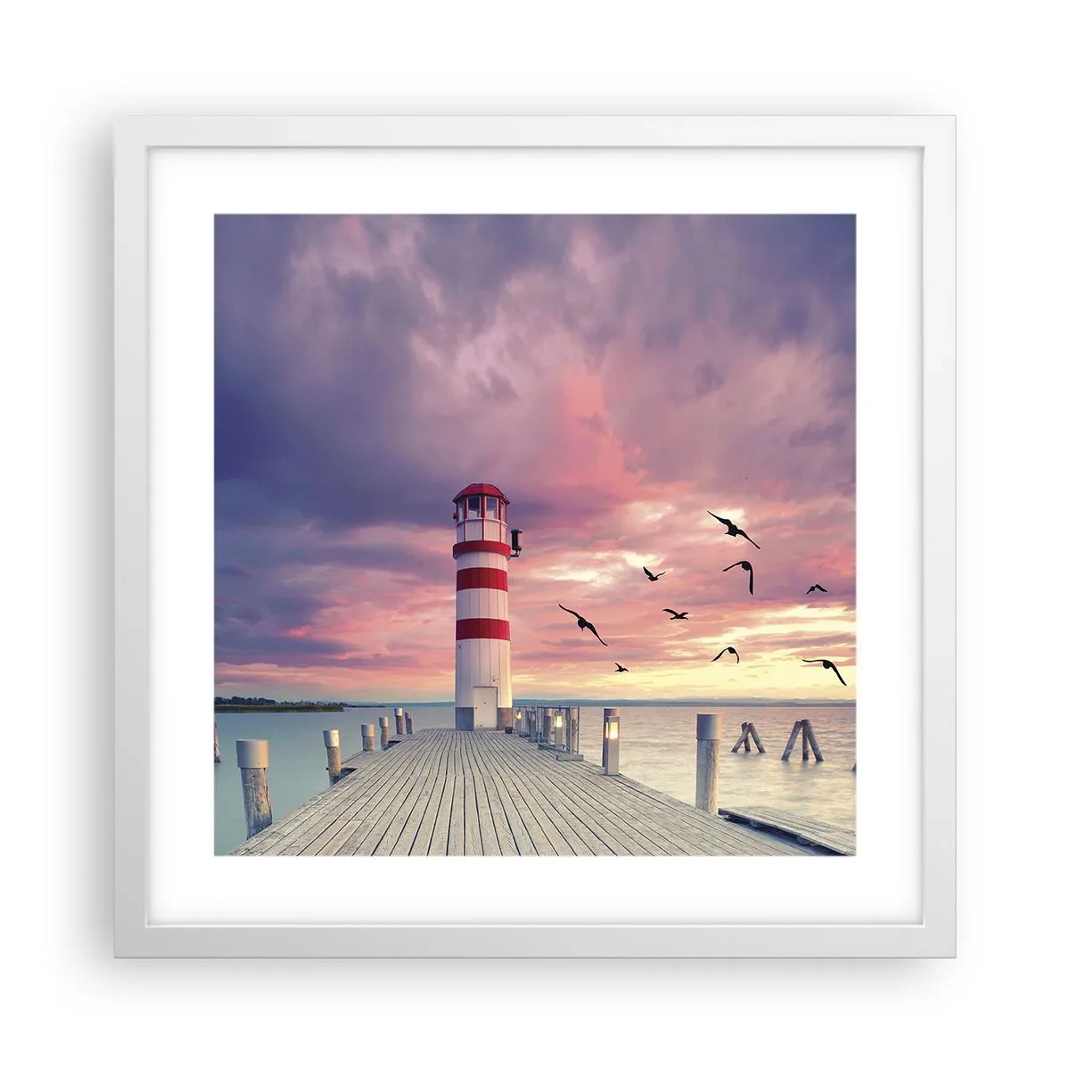 Poster in white frmae - Time for Port - 40x40 cm