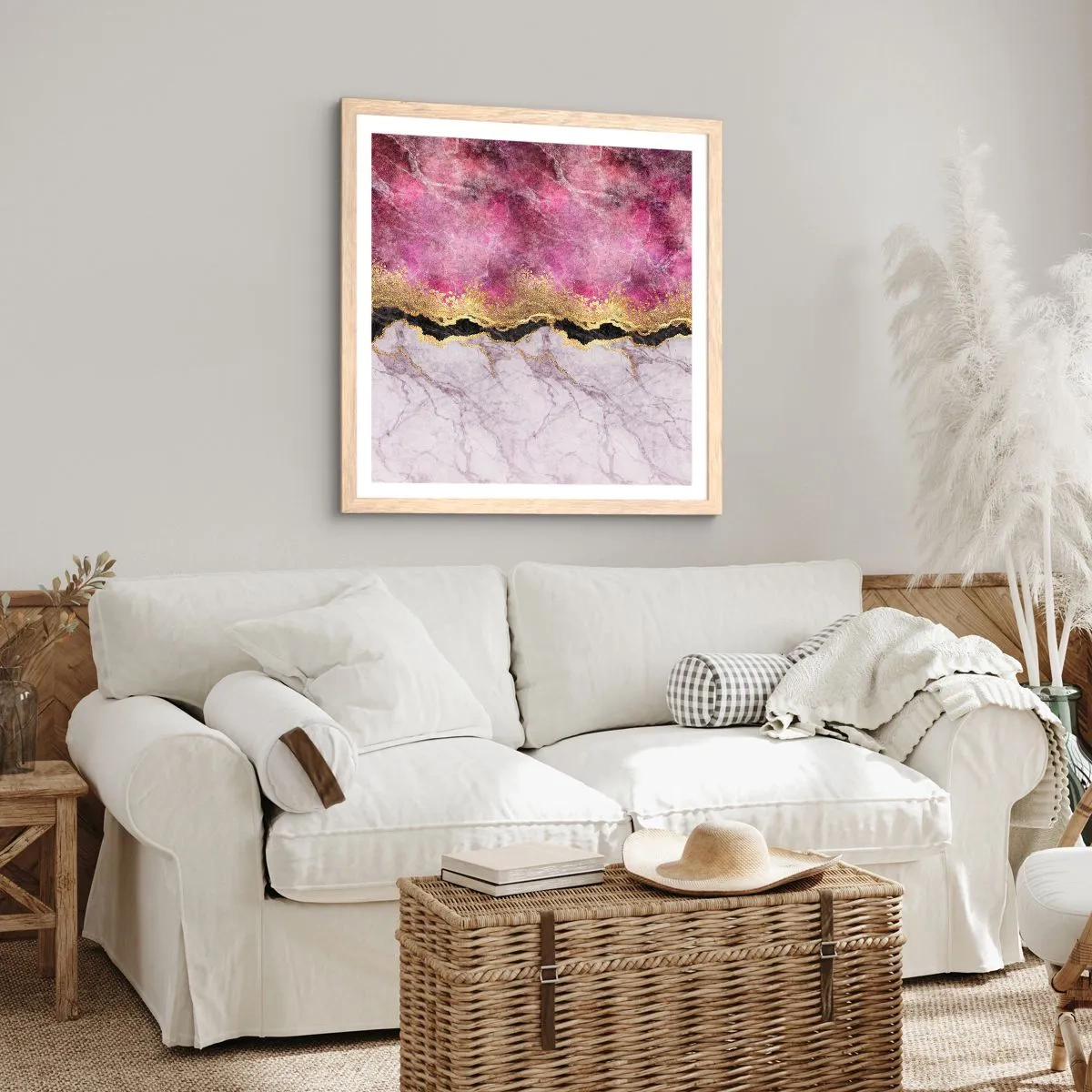 Poster in light oak frame - On the Border - 30x30 cm