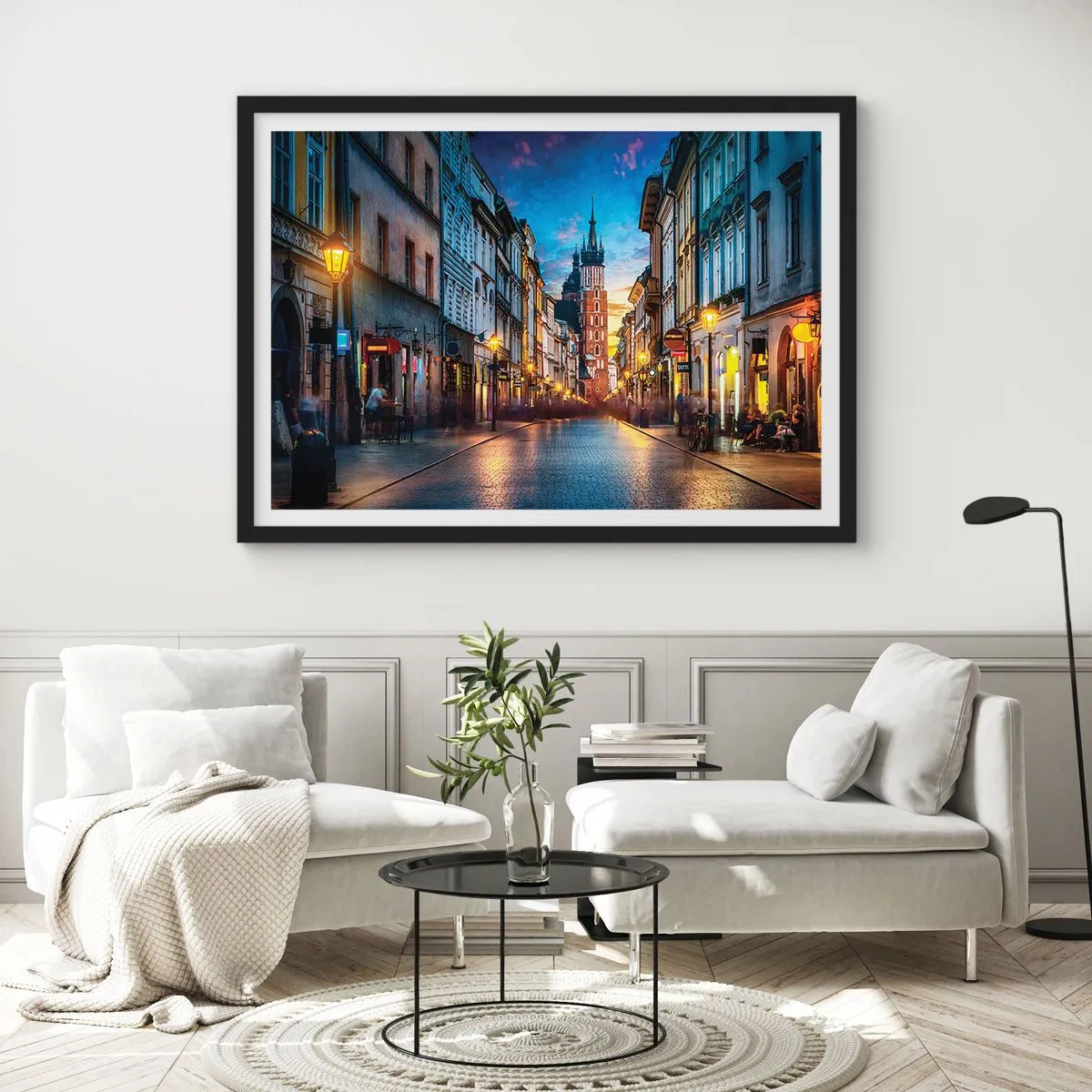 Poster in black frame - Charm of Cracow - 50x40 cm