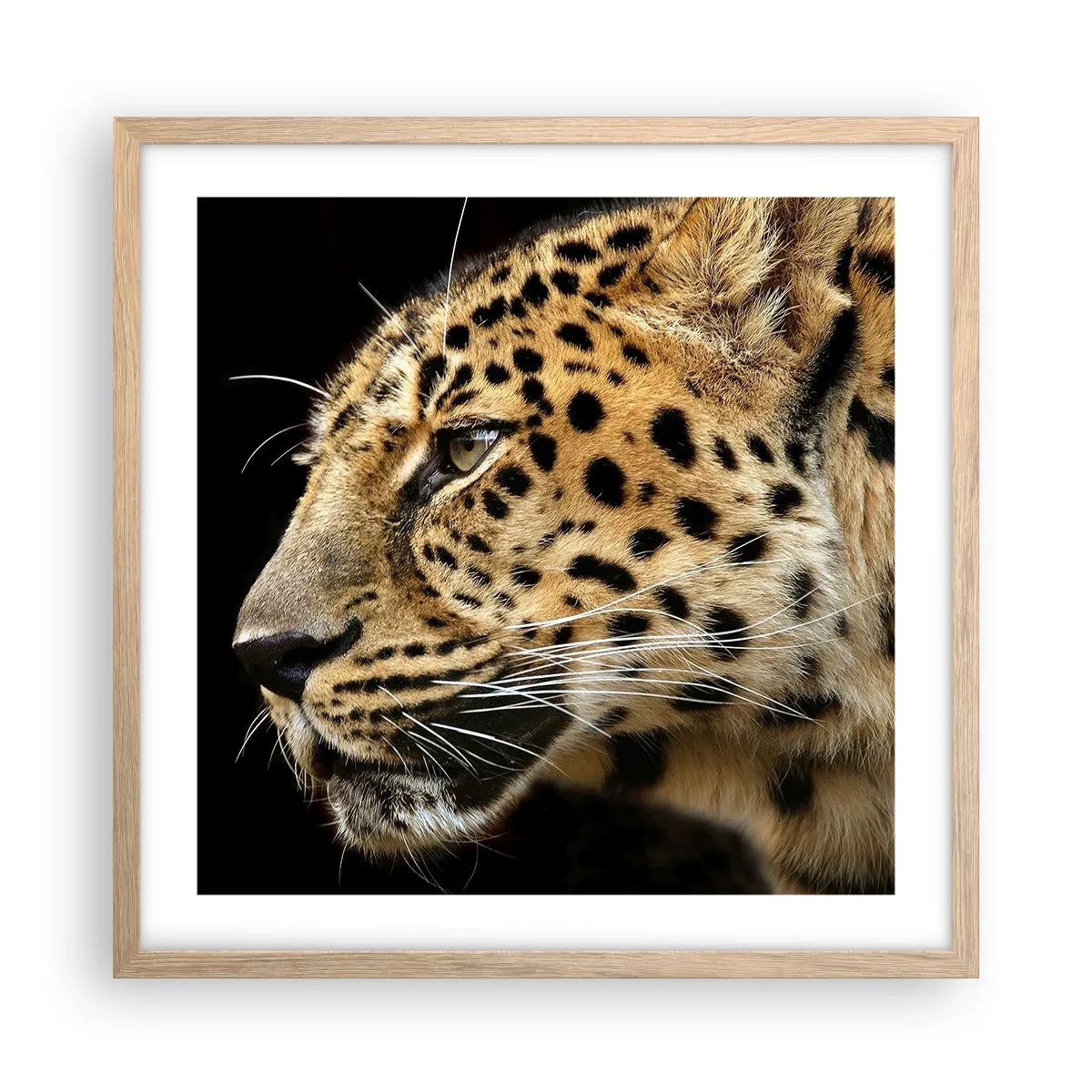 Poster in light oak frame - Calm, Focused, Ready - 50x50 cm