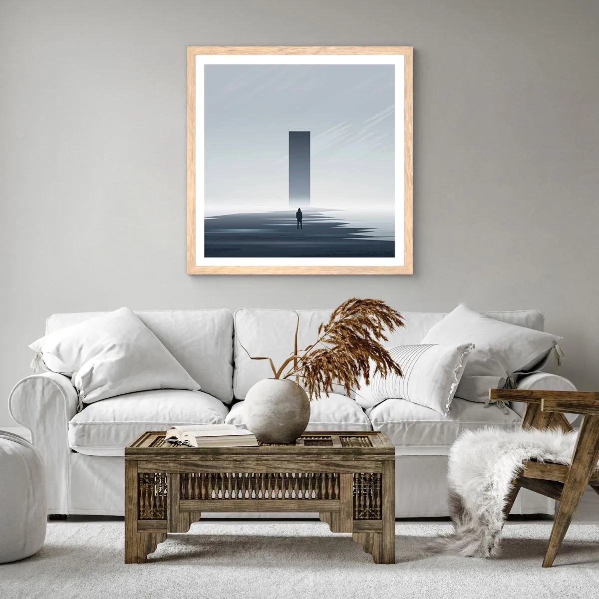 Poster in light oak frame - Opportunity or Threat? - 50x50 cm