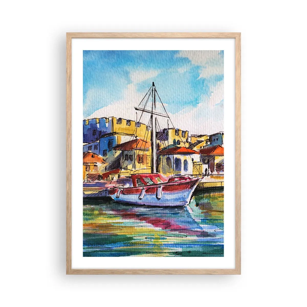 Poster in light oak frame - Rainbow Afternoon - 50x70 cm