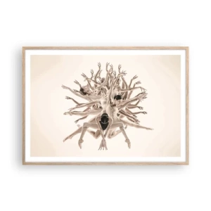 Poster in light oak frame - Dance in Bloom - 100x70 cm