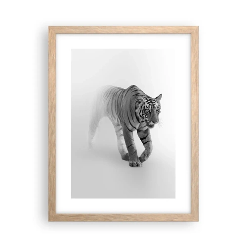 Poster in light oak frame - Crouching in Fog - 30x40 cm