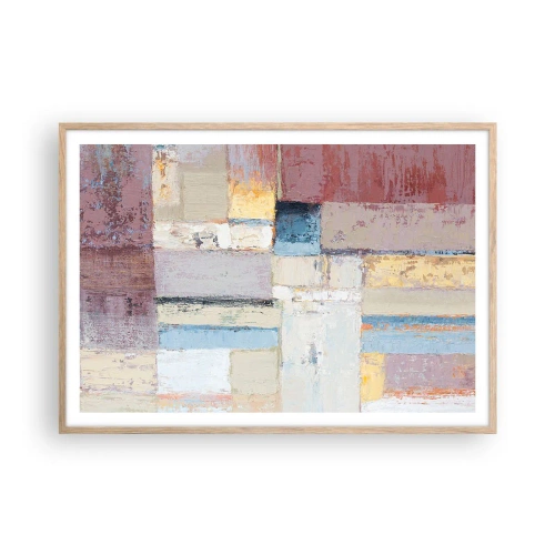 Poster in light oak frame - Calm of Geometry - 100x70 cm