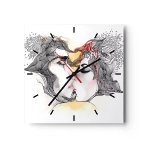Wall clock - Clock on glass - World Does Not Exist - 30x30 cm