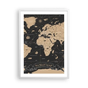 Poster in white frmae - Borders of My World - 50x70 cm