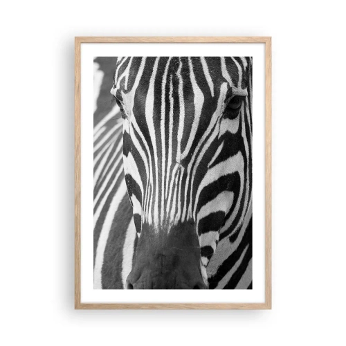 Poster in light oak frame - World Is Black and White - 50x70 cm