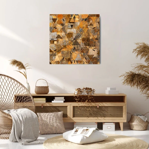 Wall clock - Clock on glass - World Caught in One Form - 40x40 cm