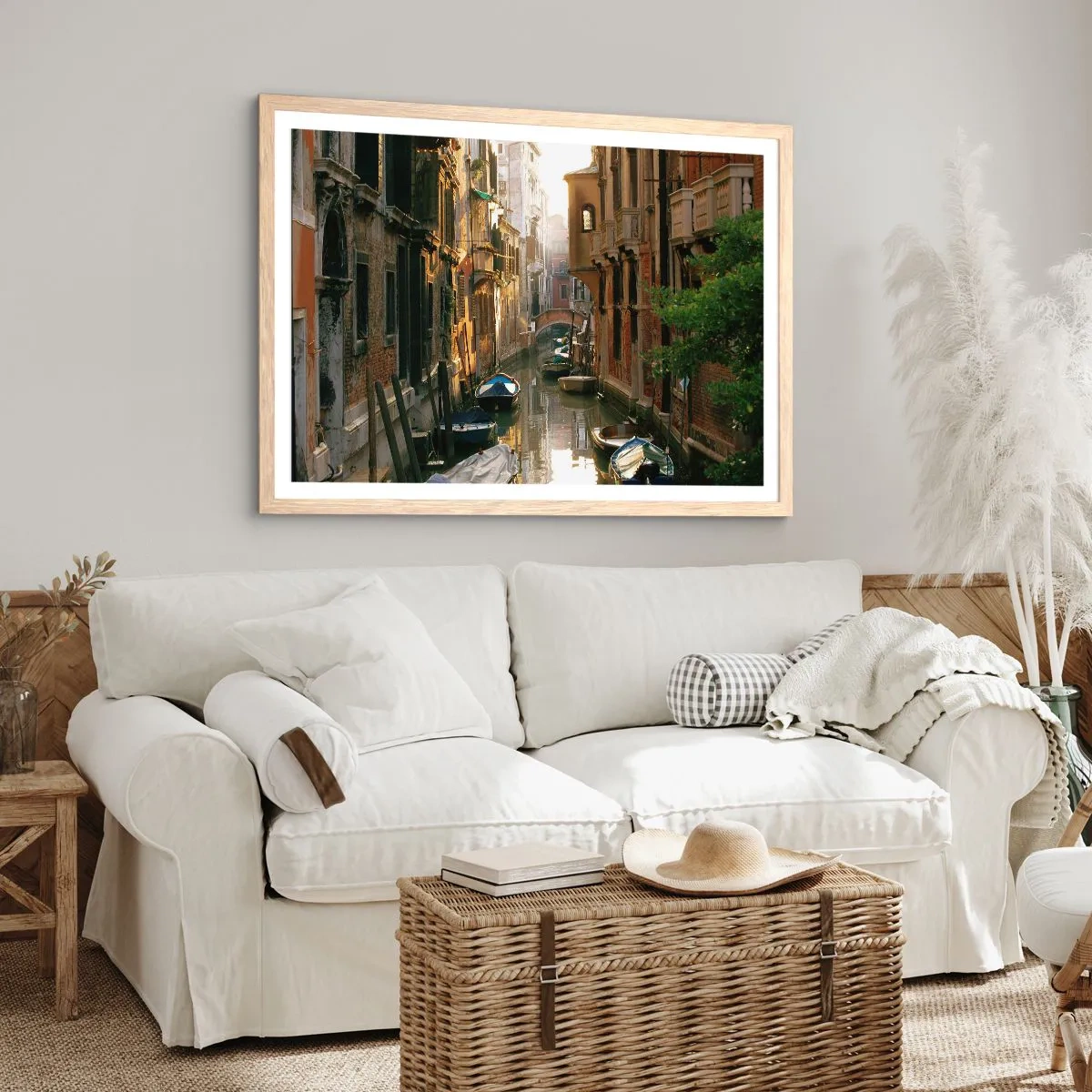 Poster in light oak frame - In a Venetian Alley - 40x30 cm