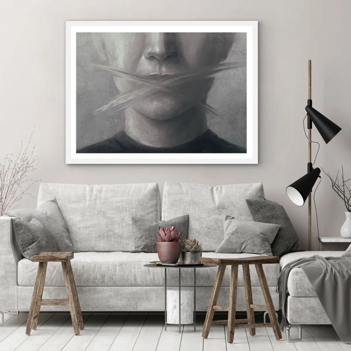 Poster in white frmae - Not a Word - 50x40 cm