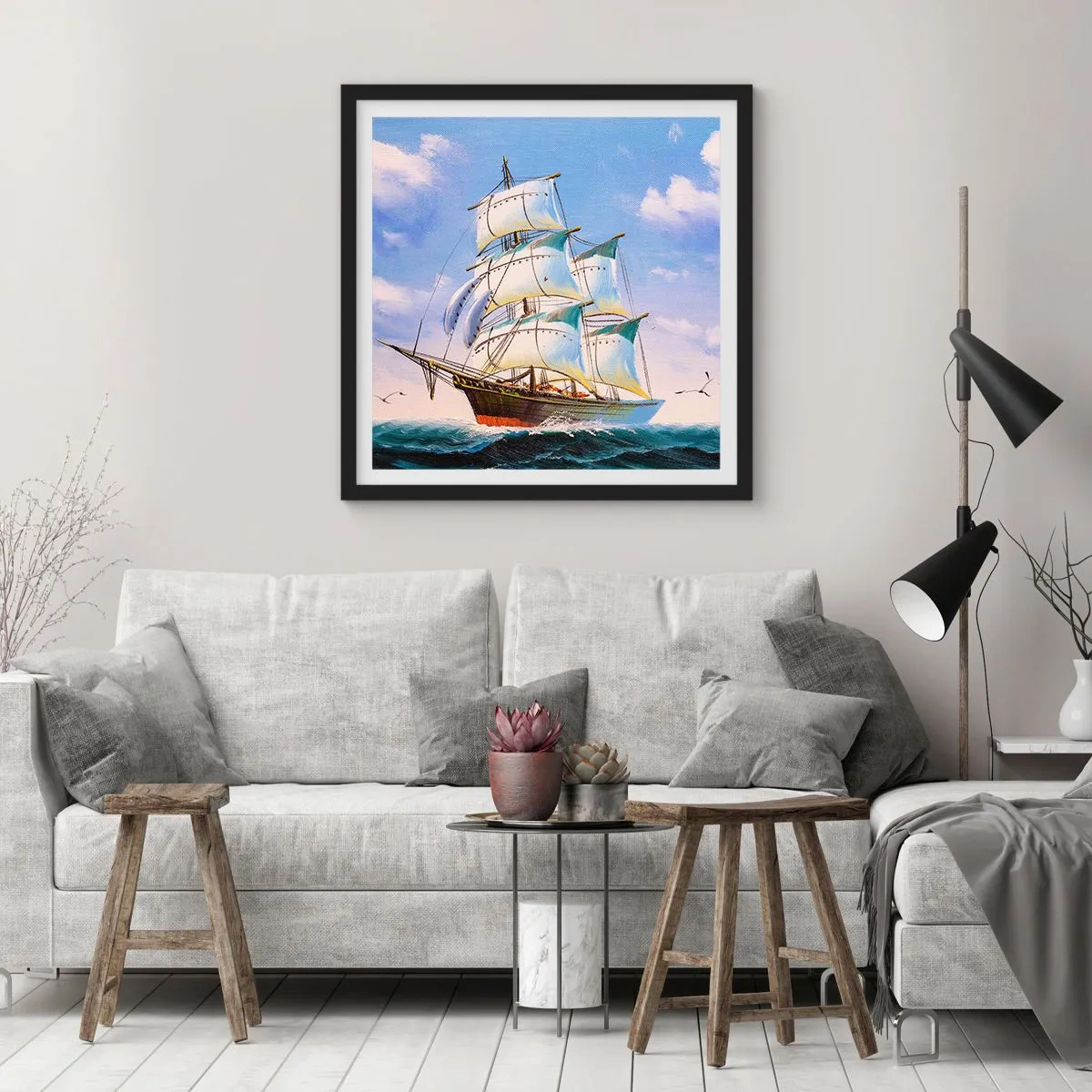 Poster in black frame - Proudly with Wind - 40x40 cm