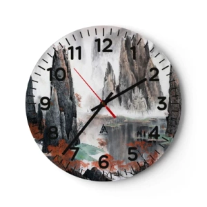 Wall clock - Clock on glass - Giant Wardens - 40x40 cm
