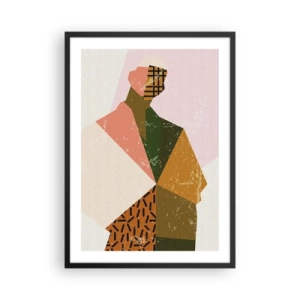 Poster in black frame - Abstract silhouette in geometric forms - 50x70cm - Human - Complex Creature - Modern wall decoration for the living room and bedroom ARTTOR