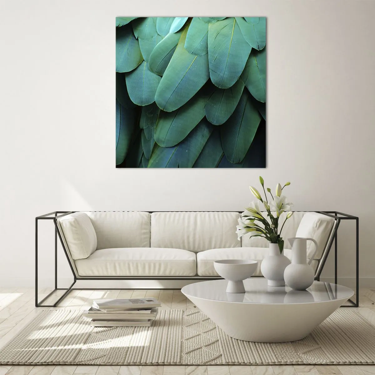 Glass picture - Precision of Parrot Nature - 40x40 cm