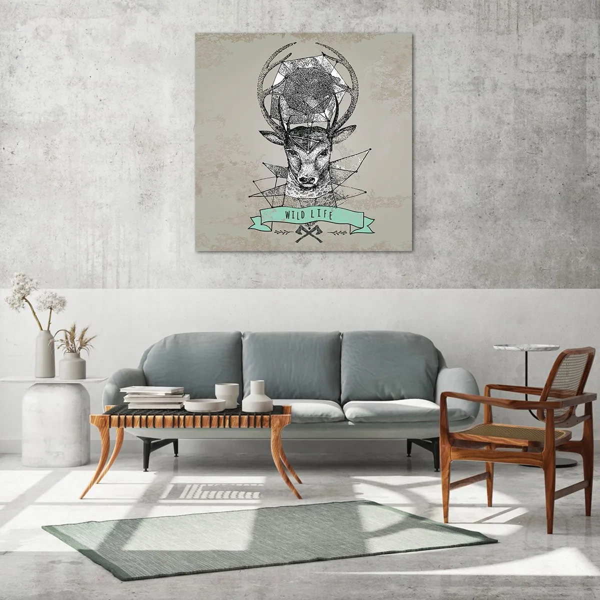 Glass picture - Vision of St Hubert - 40x40 cm