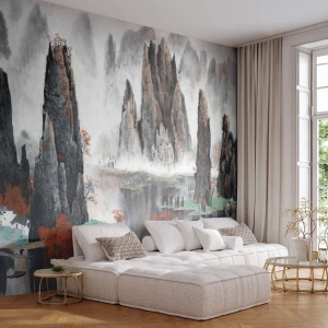 Photo Wallpaper Premium Sand - Giant Wardens - Abstraction, Fantasy, Landscape - 150x105 cm