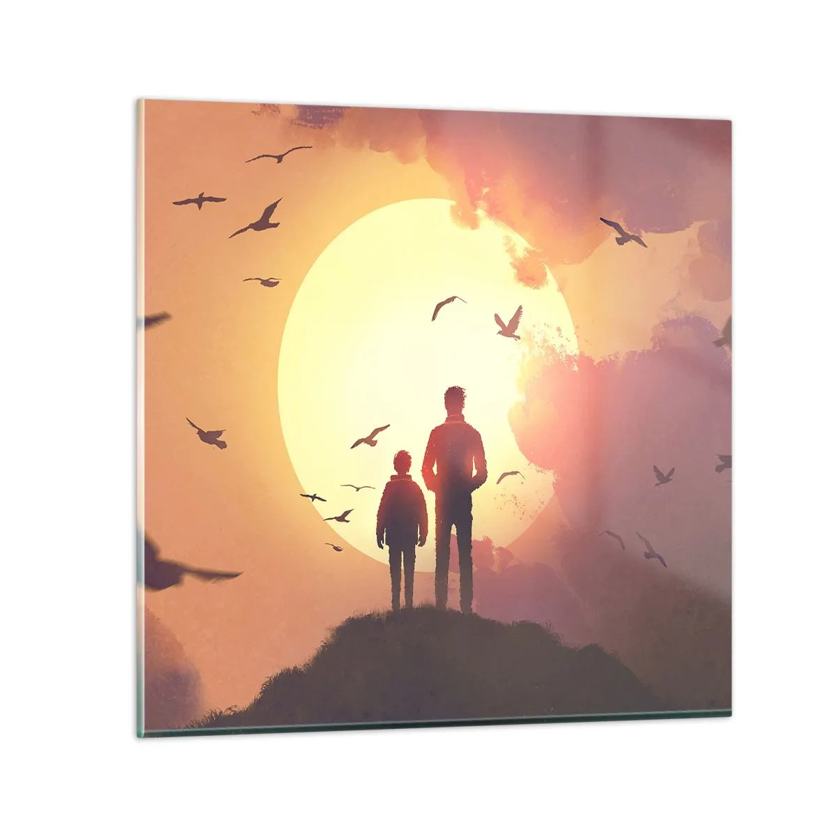 Glass picture - Face to Face with the Sun - 50x50 cm