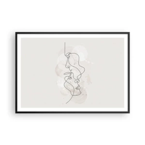 Poster in black frame - Tangled up in an Embrace - 100x70 cm