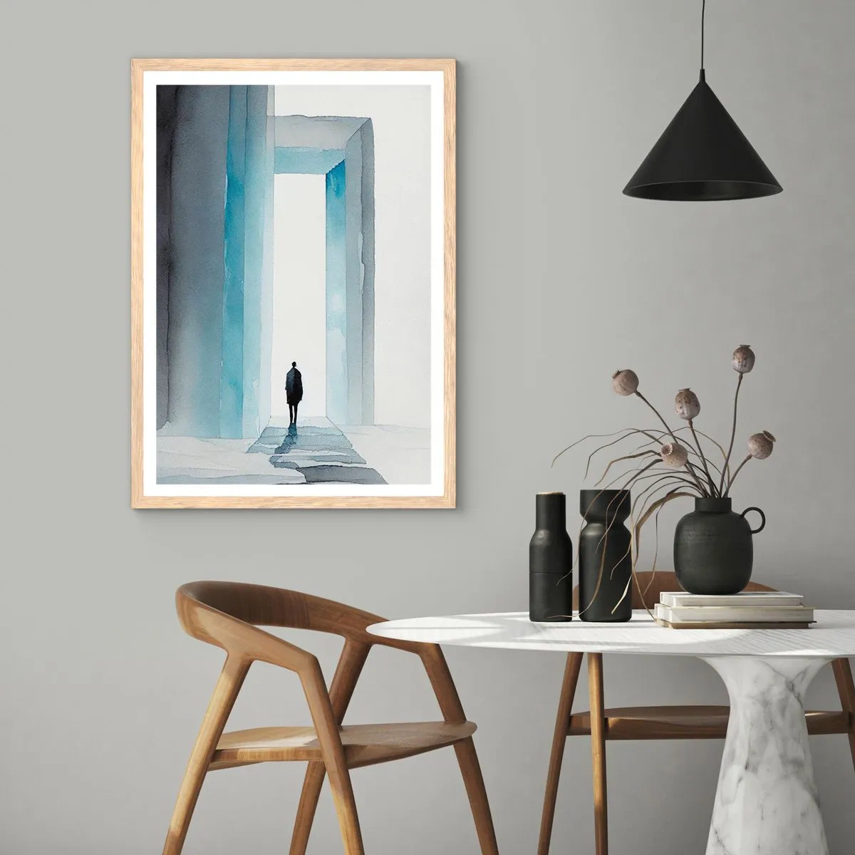 Poster in light oak frame - Live Without Limitations - 40x50 cm